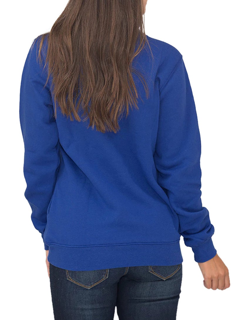 Samefar Women's Fashion 2025 Quarter Zip Fleece Sweatshirts Pullover Loose Fit Long Sleeve Tunic Tops Work Blue Medium - Image 3